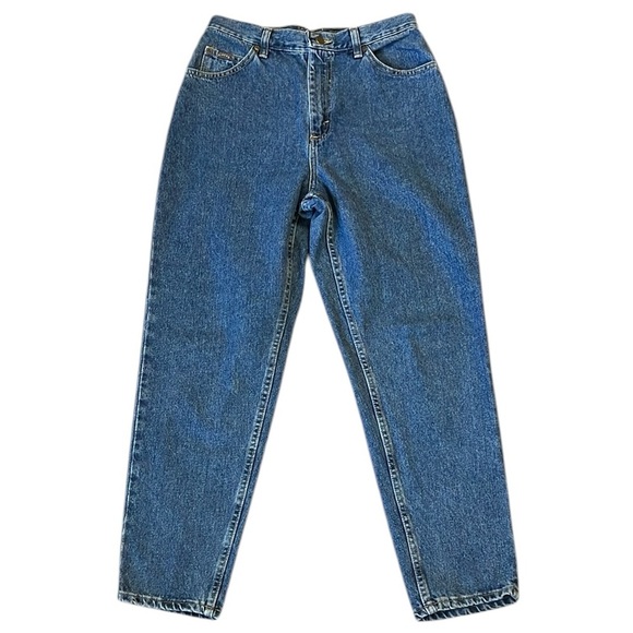 Vintage 80s Lee Relaxed Riders Jeans High Rise Tapered Medium Blue USA 12P/29x28 - Picture 1 of 11